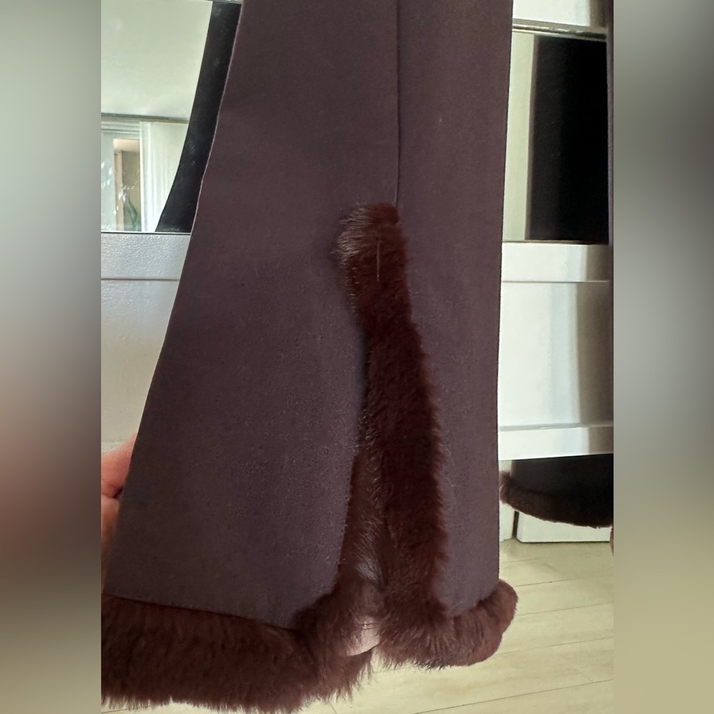 Friponne Paris fur- trim trousers